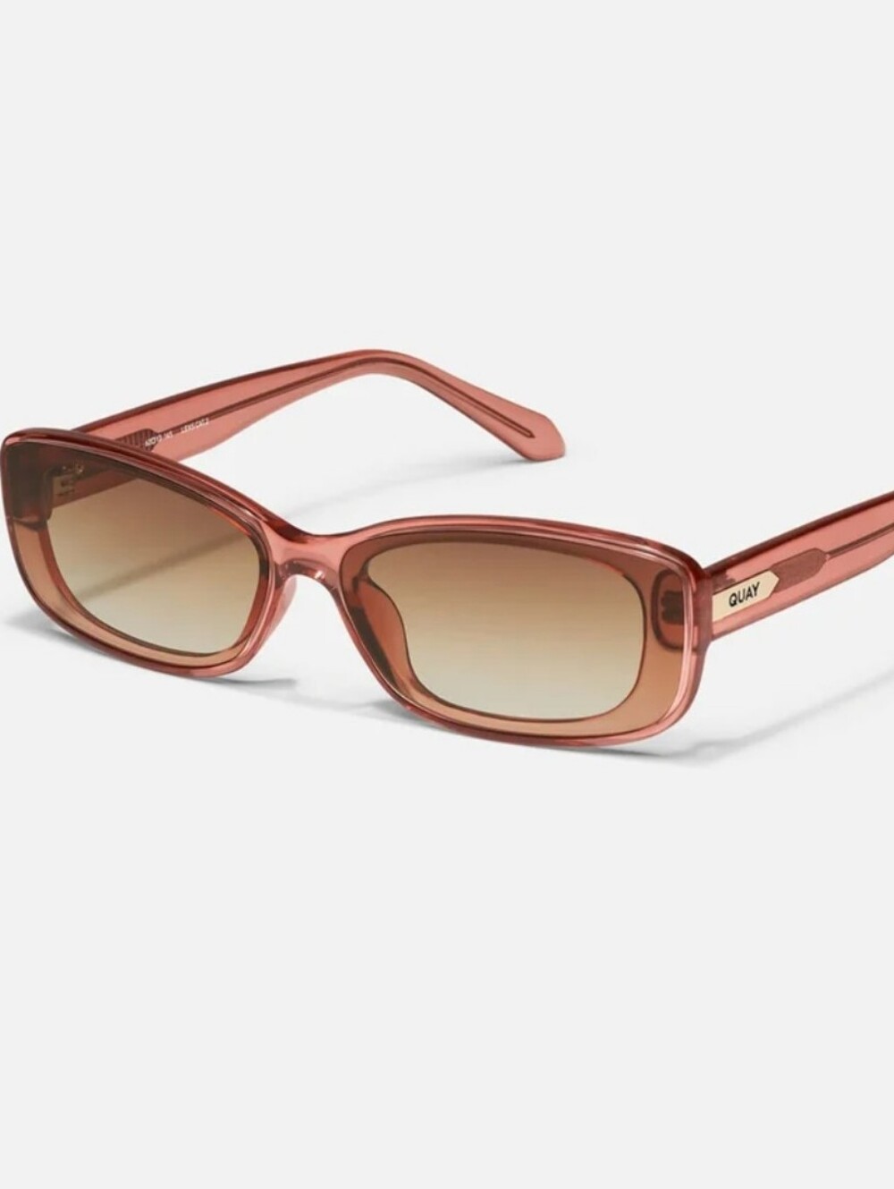 Quay Australia Vibe Check Rectangular Sunglasses- Rose